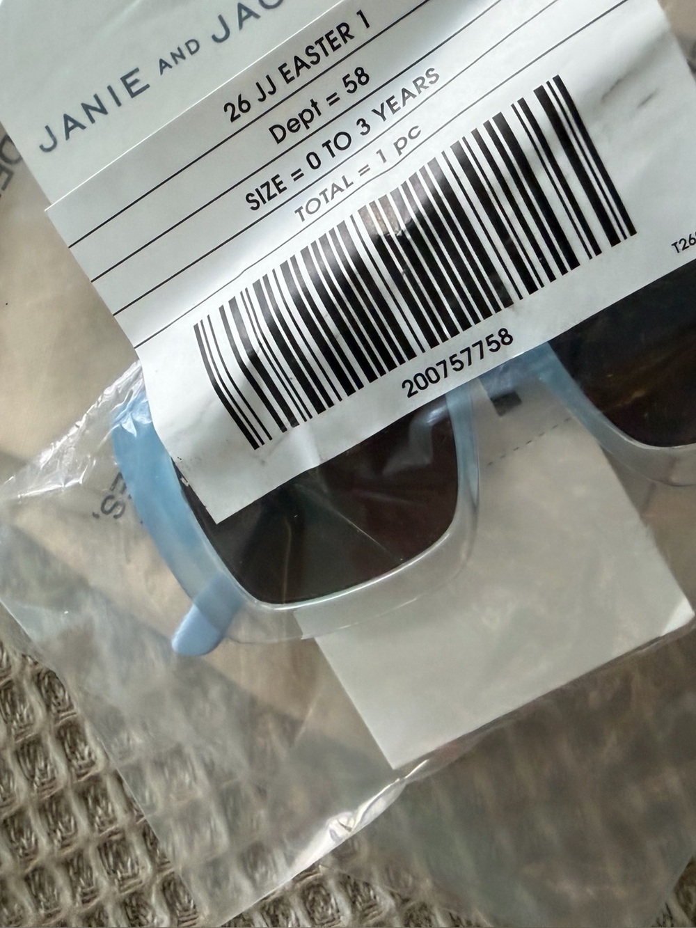Janie and Jack Blue Kids square Sunglasses 0 to 3 years NWT